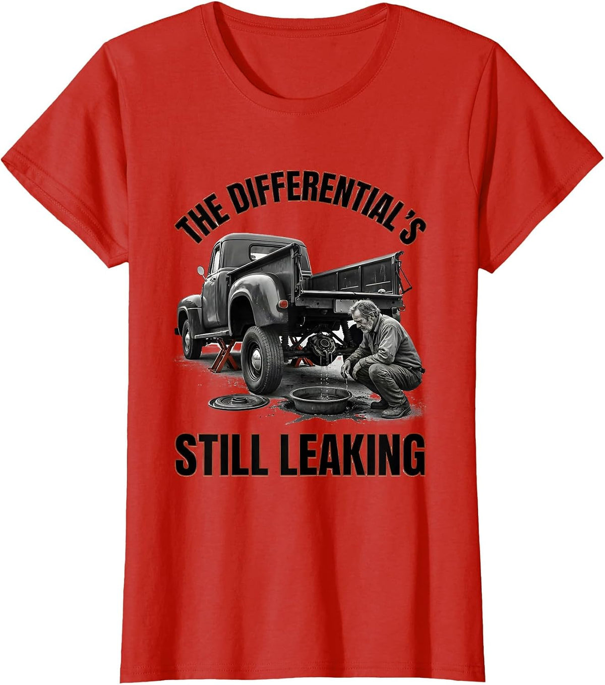 the differential's still leaking Funny Car Guy Classic T-Shirt - Red