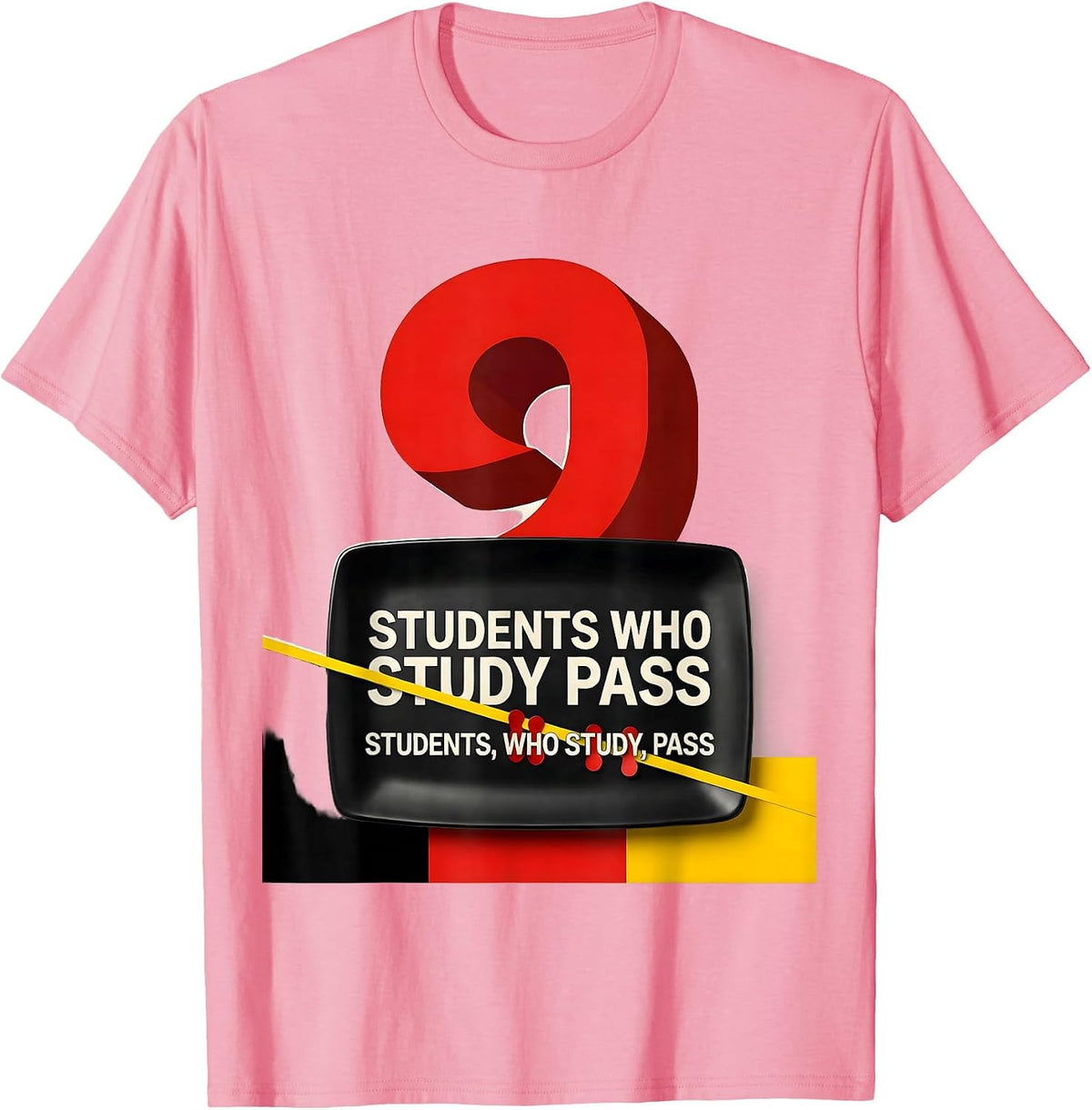 Men's Students who study pass Funny Grammar Teacher T-Shirt - Pink