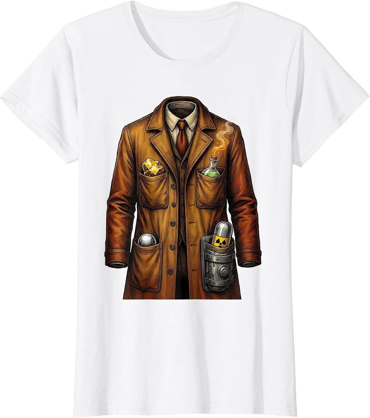 Storybook Laboratory Coat Science Humor Teacher Gift T-Shirt - White