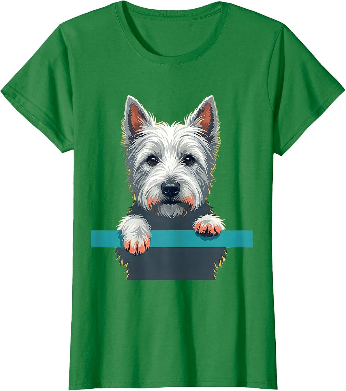 West Highland White Terrier Pocket Pup Cozy Dog Lover T-Shirt - Kelly Green