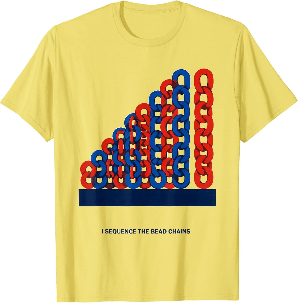 Men's I Sequence The Bead Chains Montessori Teacher Method Pride T-Shirt - Lemon Yellow