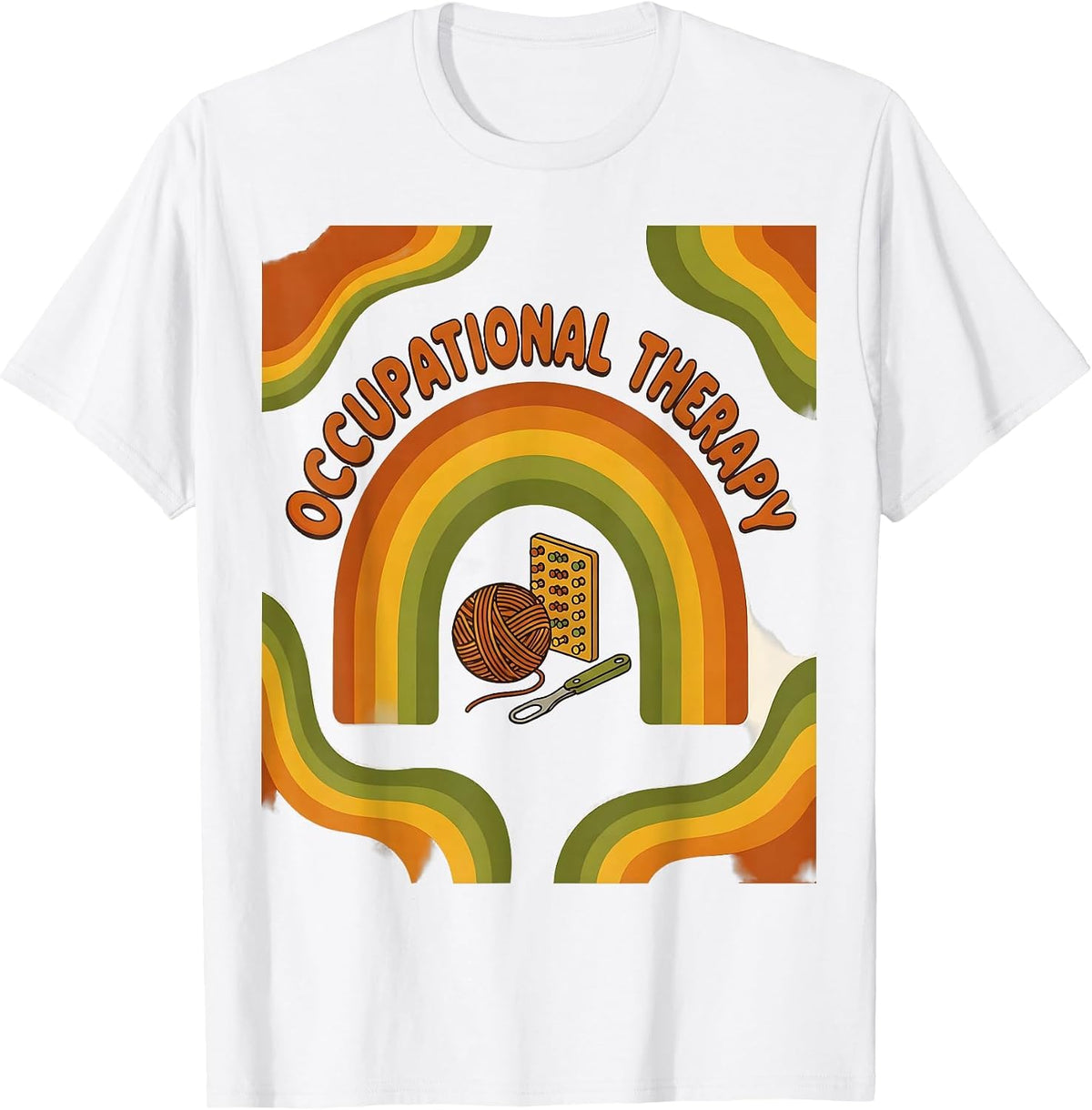 Men's Occupational Therapy Retro 70s OT Month Gift T-Shirt - White