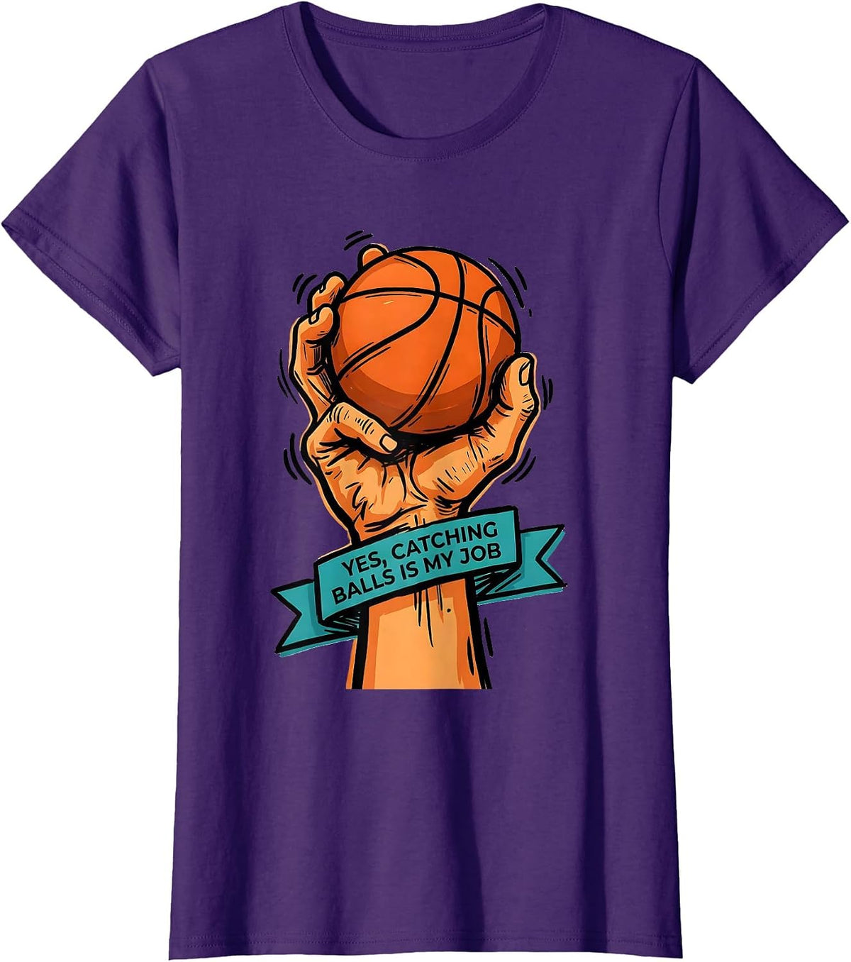 Women's Yes, Catching Balls Is My Job Occupational Therapy Physical T-Shirt - Purple