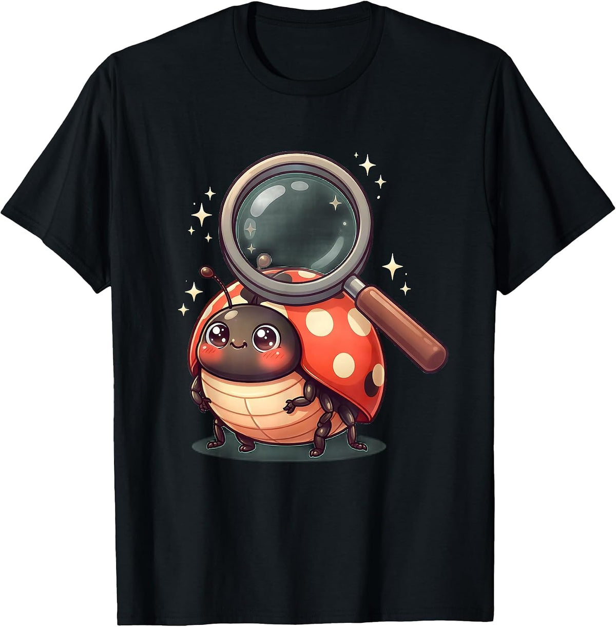 Men's Preschool Teacher Ladybug Magnifying Glass T-Shirt - Black
