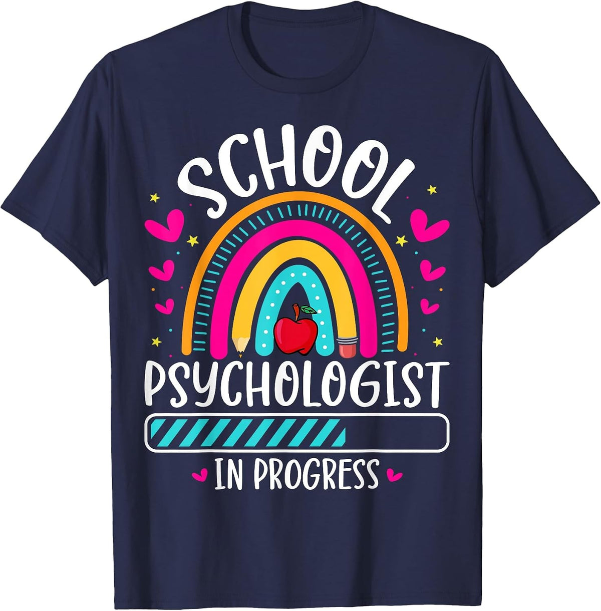 Future School Psychologist in Progress Psychology Counselor T-Shirt - Navy Blue