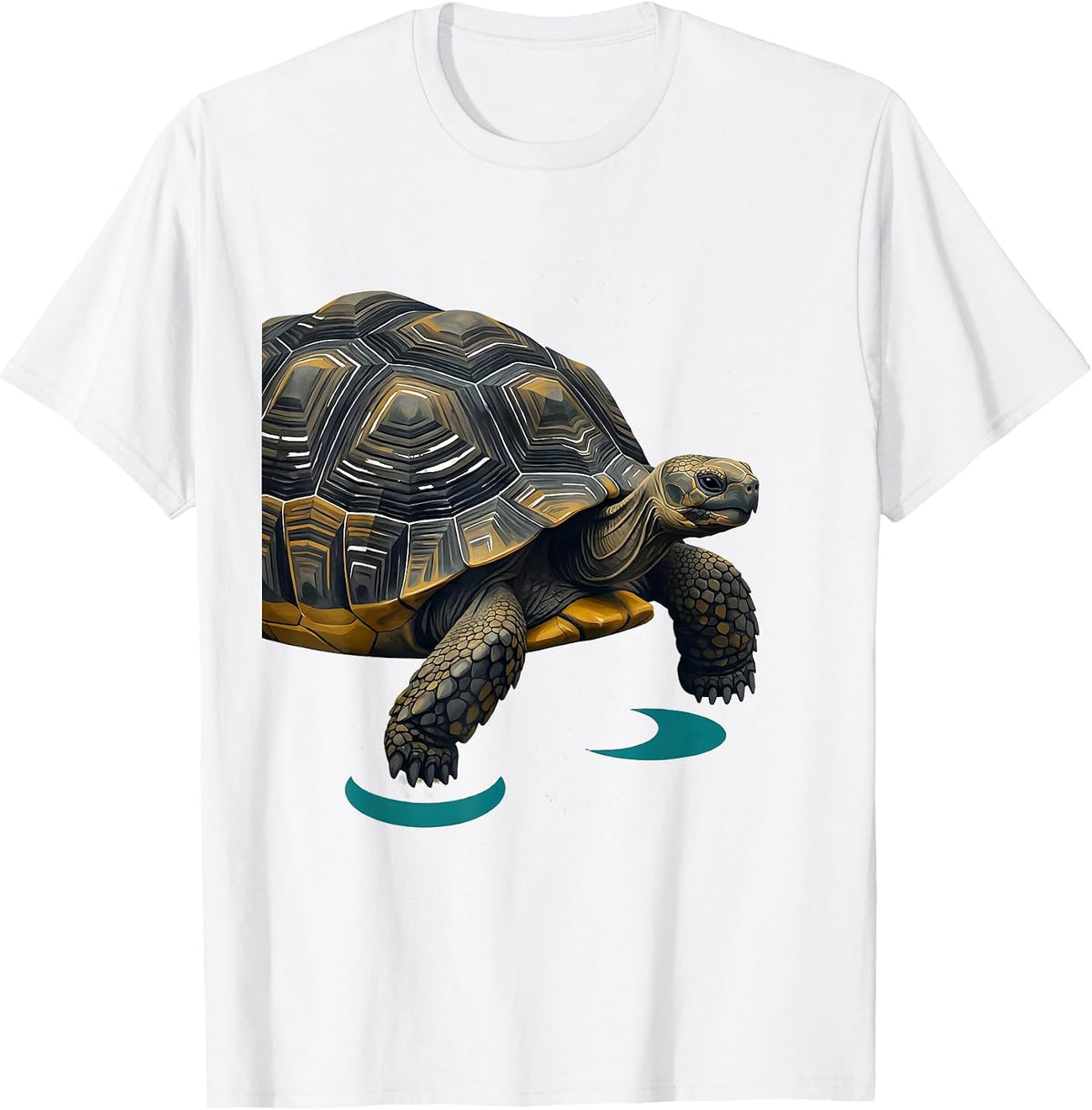 Men's Land Tortoise Midcentury Modern Pet Lover Humor T-Shirt - White