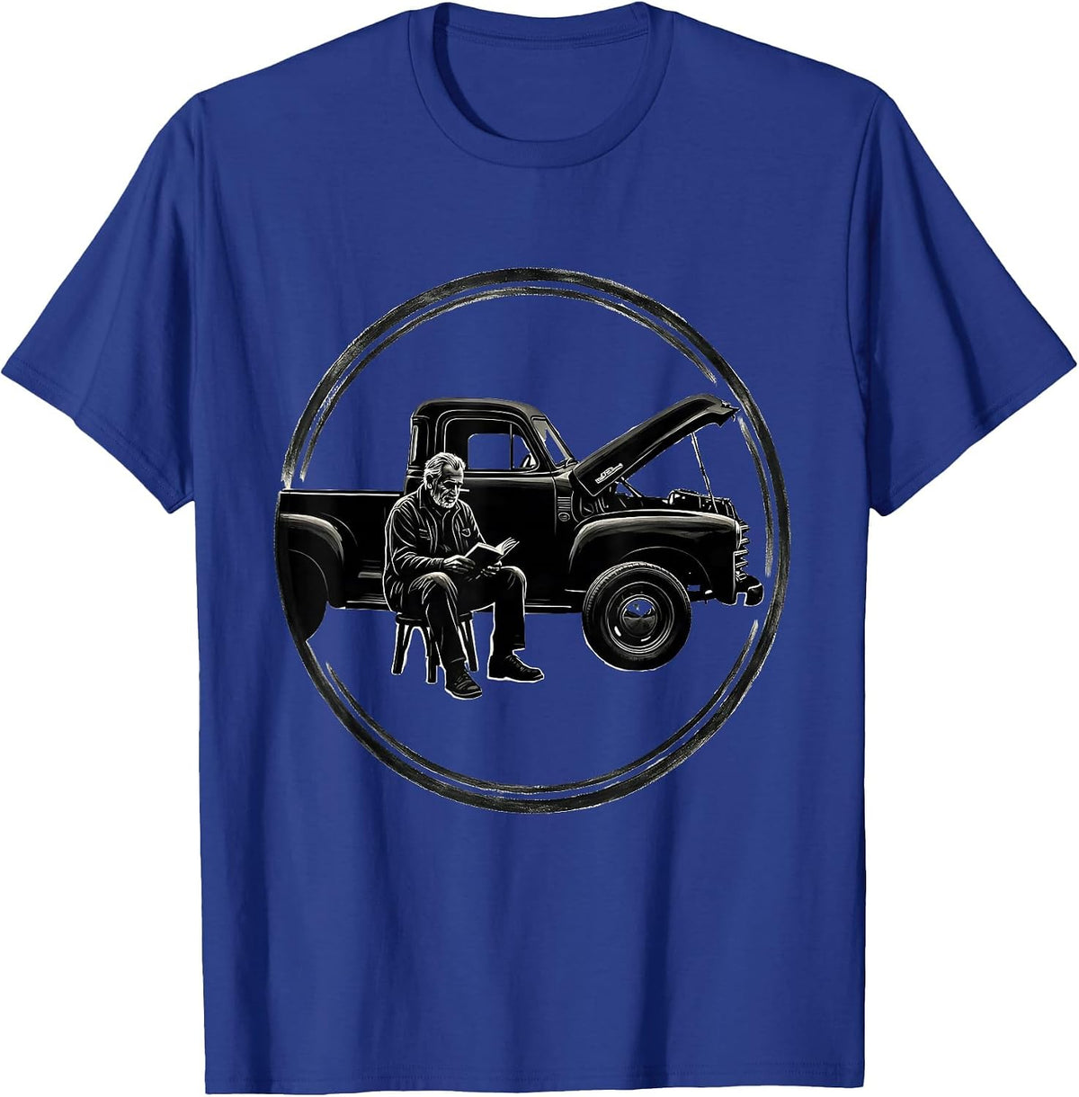 Classic Pickup Mechanic Old Guy Humor Graphic T-Shirt - Royal Blue