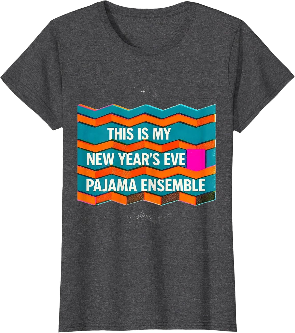 Women's This Is My New Year's Eve Pajama Ensemble Risograph T-Shirt - Dark Heather Grey