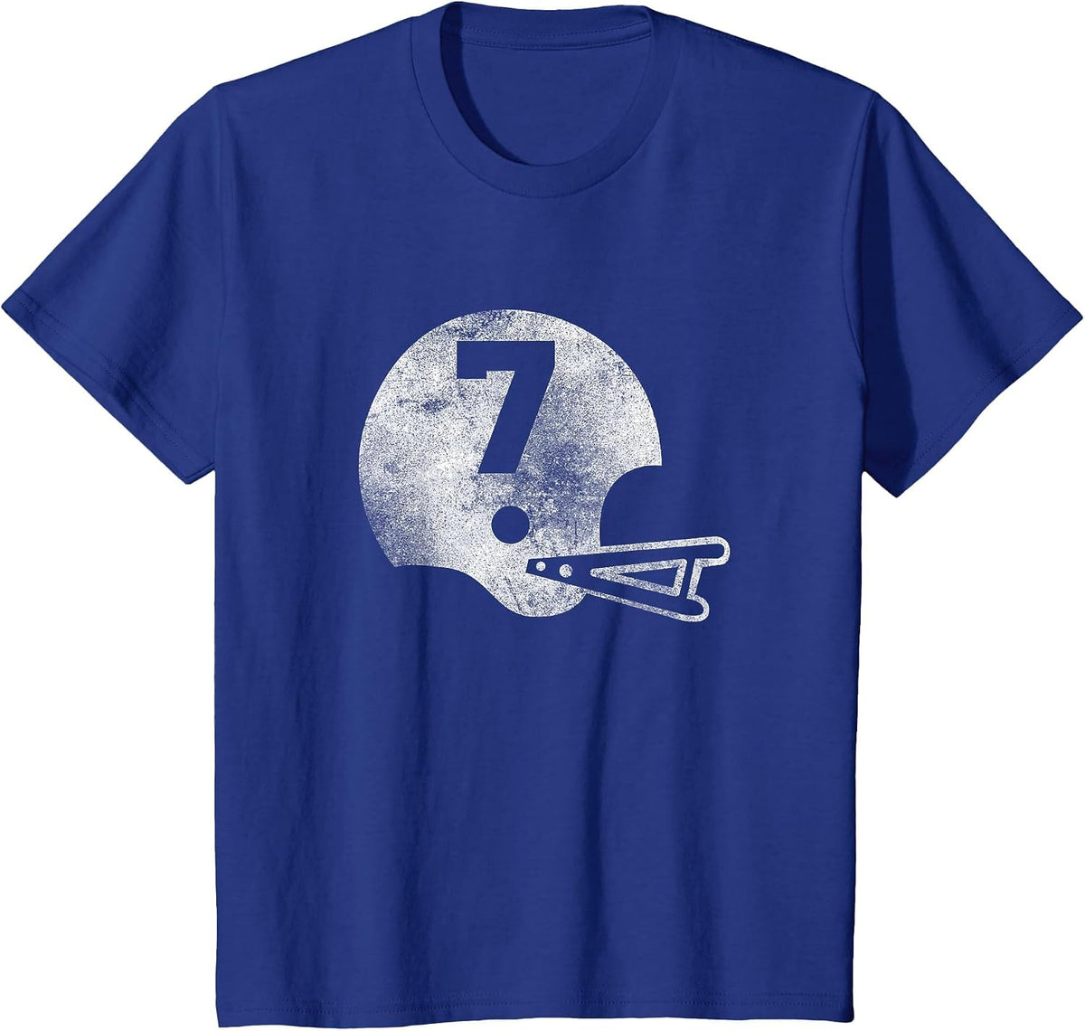 Vintage Football Jersey Number 7 T-Shirt Player Number T-Shirt - Royal Blue