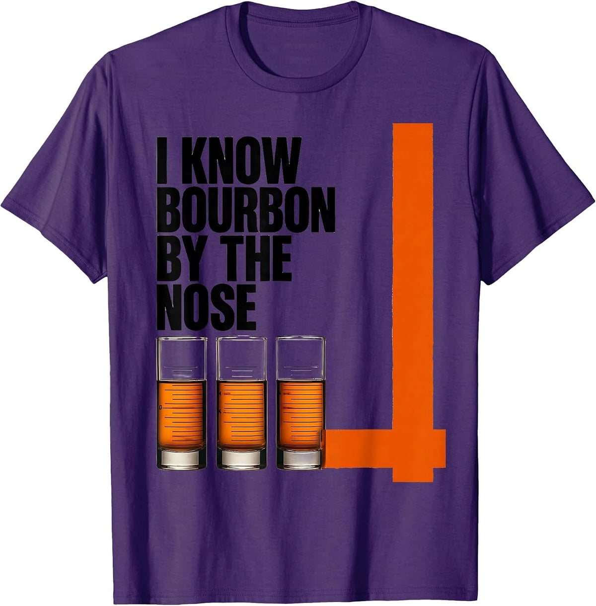 I Know Bourbon By The Nose Funny Bourbon Lover Drinking T-Shirt - Purple