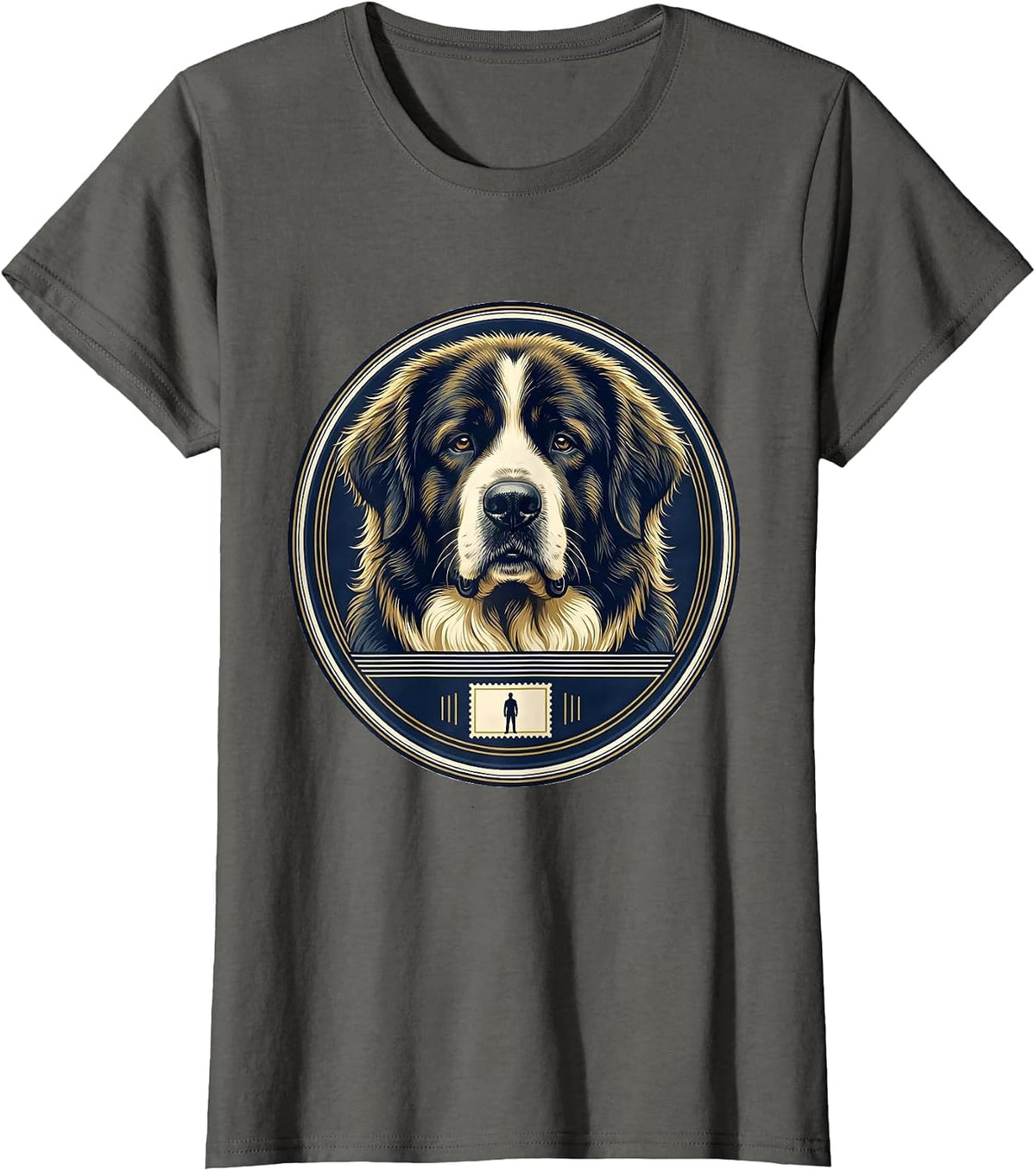 Women's Great Pyrenees Dog Crest Breed Pride Emblem T-Shirt - Asphalt Grey