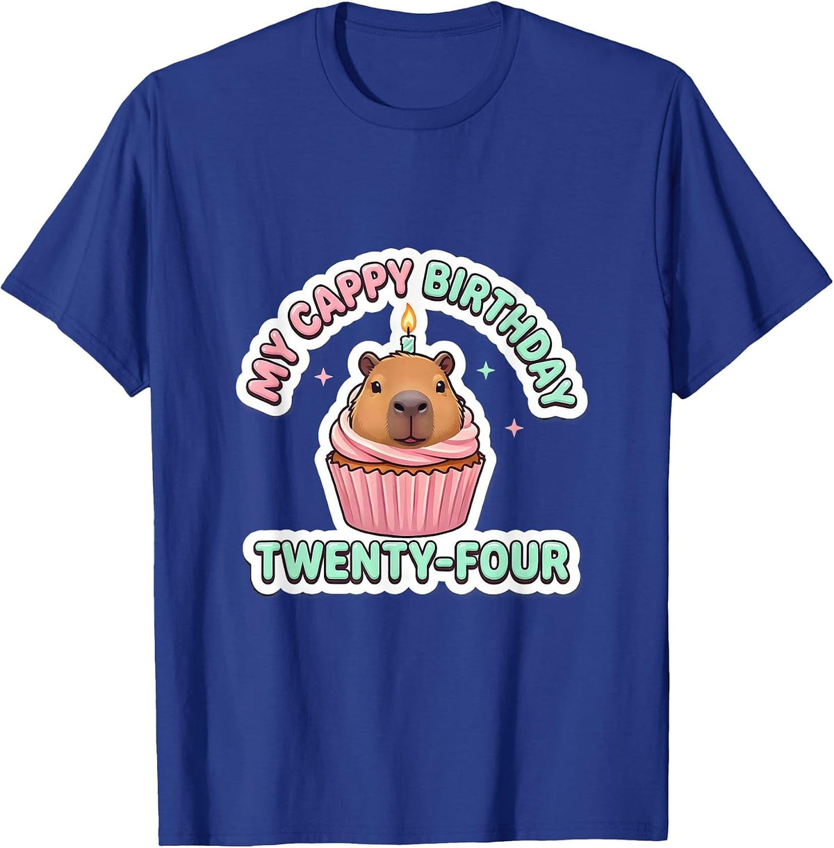 My Cappy Birthday Twenty-Four Kawaii Capybara Birthday Gift T-Shirt - Royal Blue