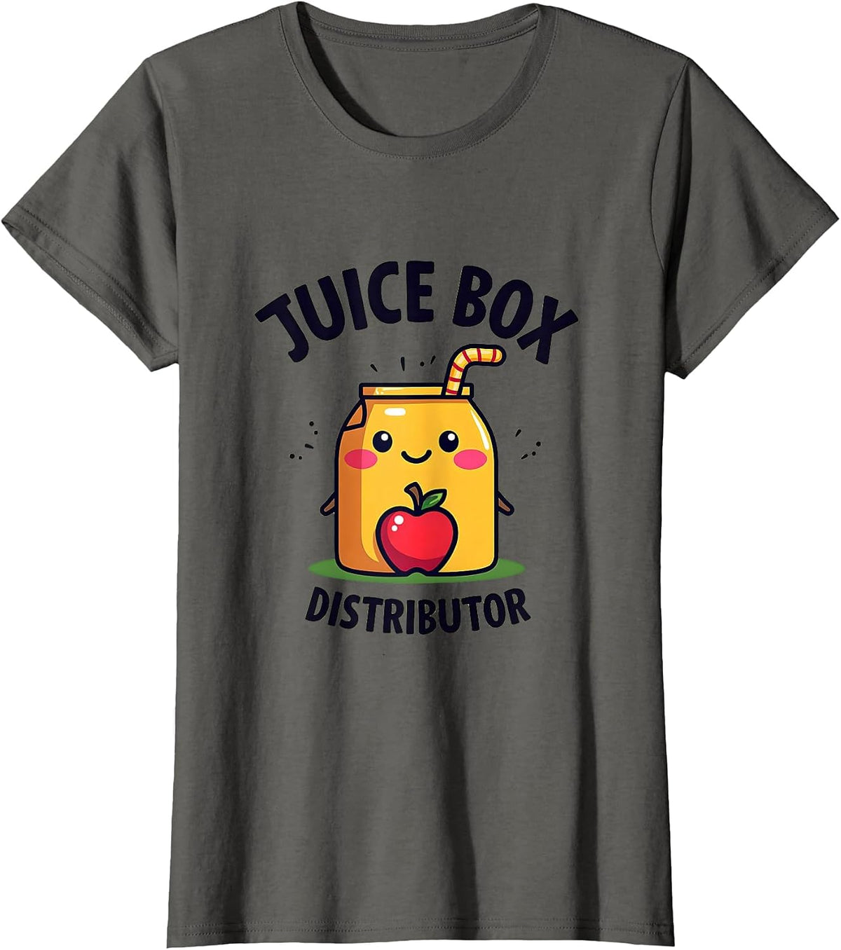 Juice Box Distributor Daycare Teacher Design T-Shirt - Asphalt Grey