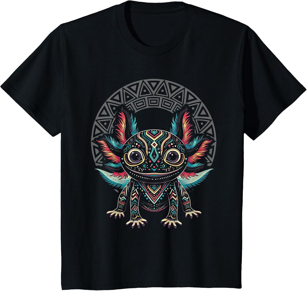 Axolotl Art Mexico Aztec Mexican Amphibian Salamander T-Shirt - Black