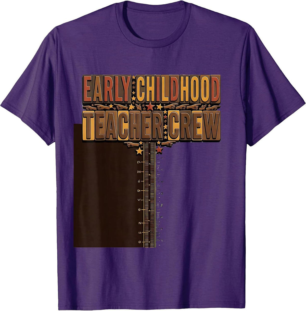Early Childhood Teacher Crew Warm Nurturing Values-Driven T-Shirt - Purple