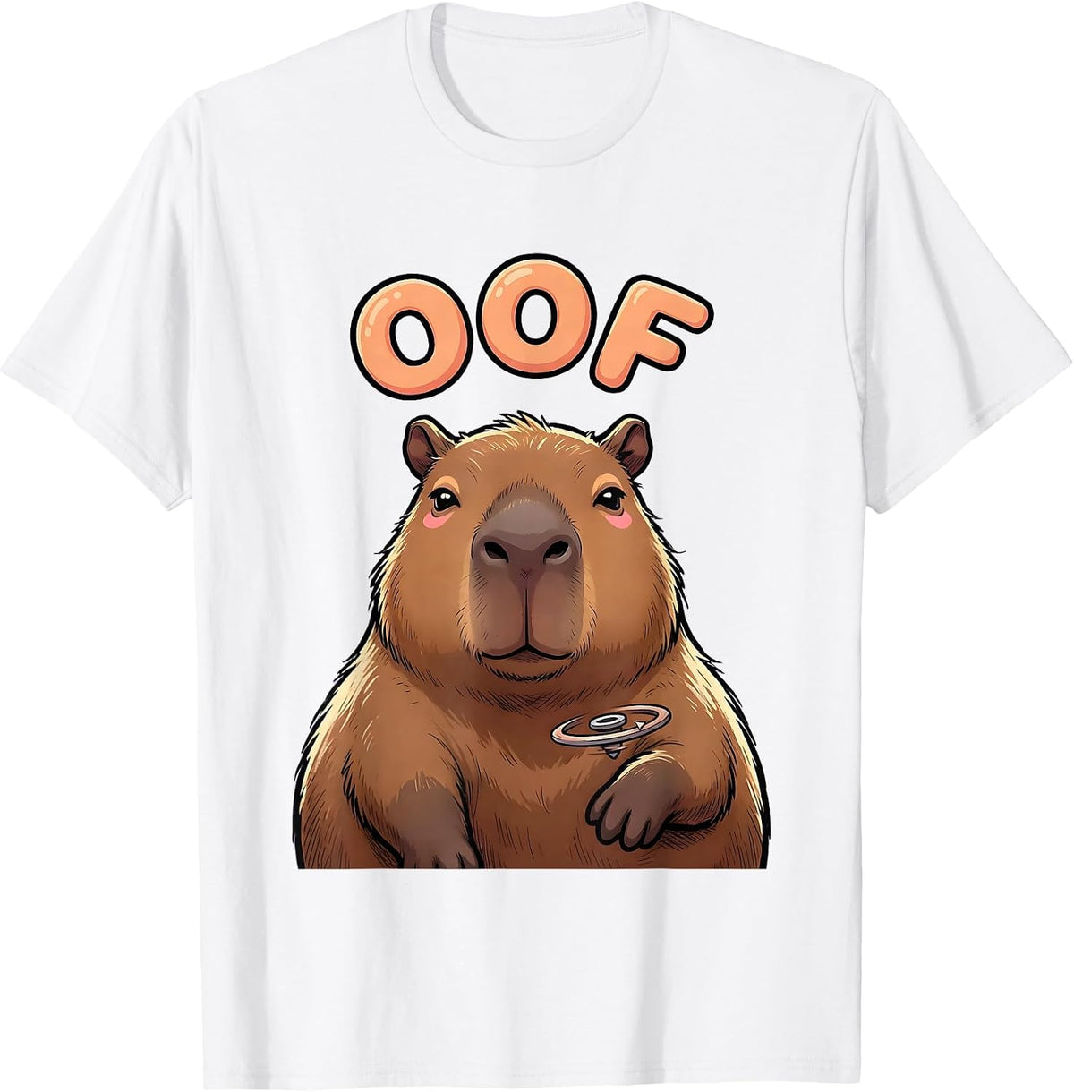 Men's Oof Cute Capybara Kawaii Animal Humor T-Shirt - White