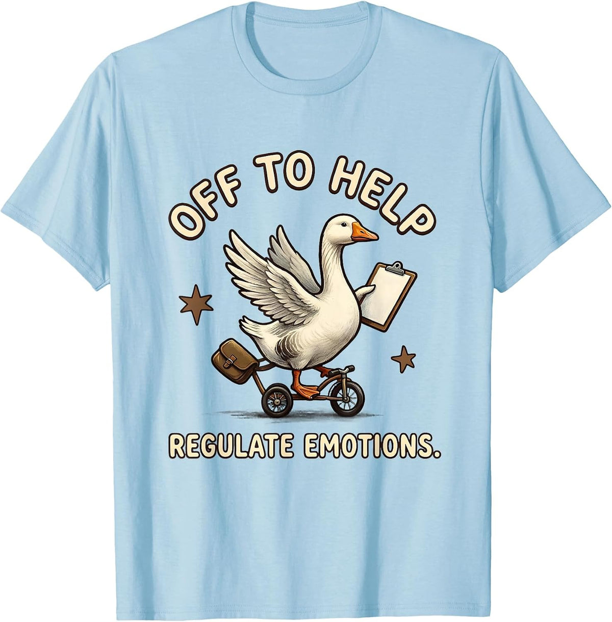 Men's Off To Help Regulate Emotions Funny Mental Health Counselor T-Shirt - Baby Blue