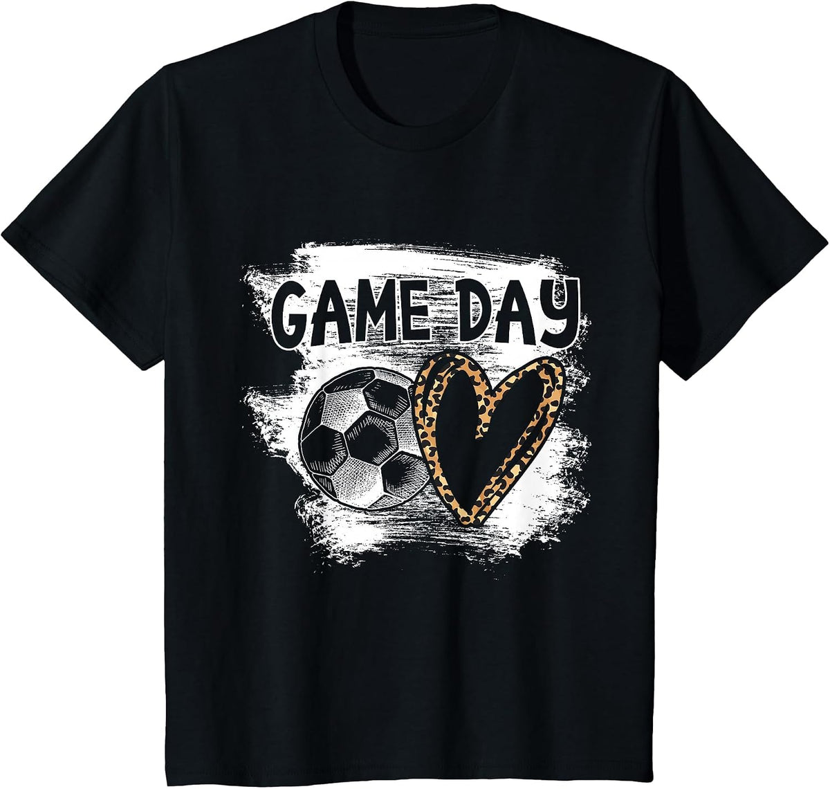 Soccer Player Game Day Leopard Cheetah Soccer Fan T-Shirt - Black