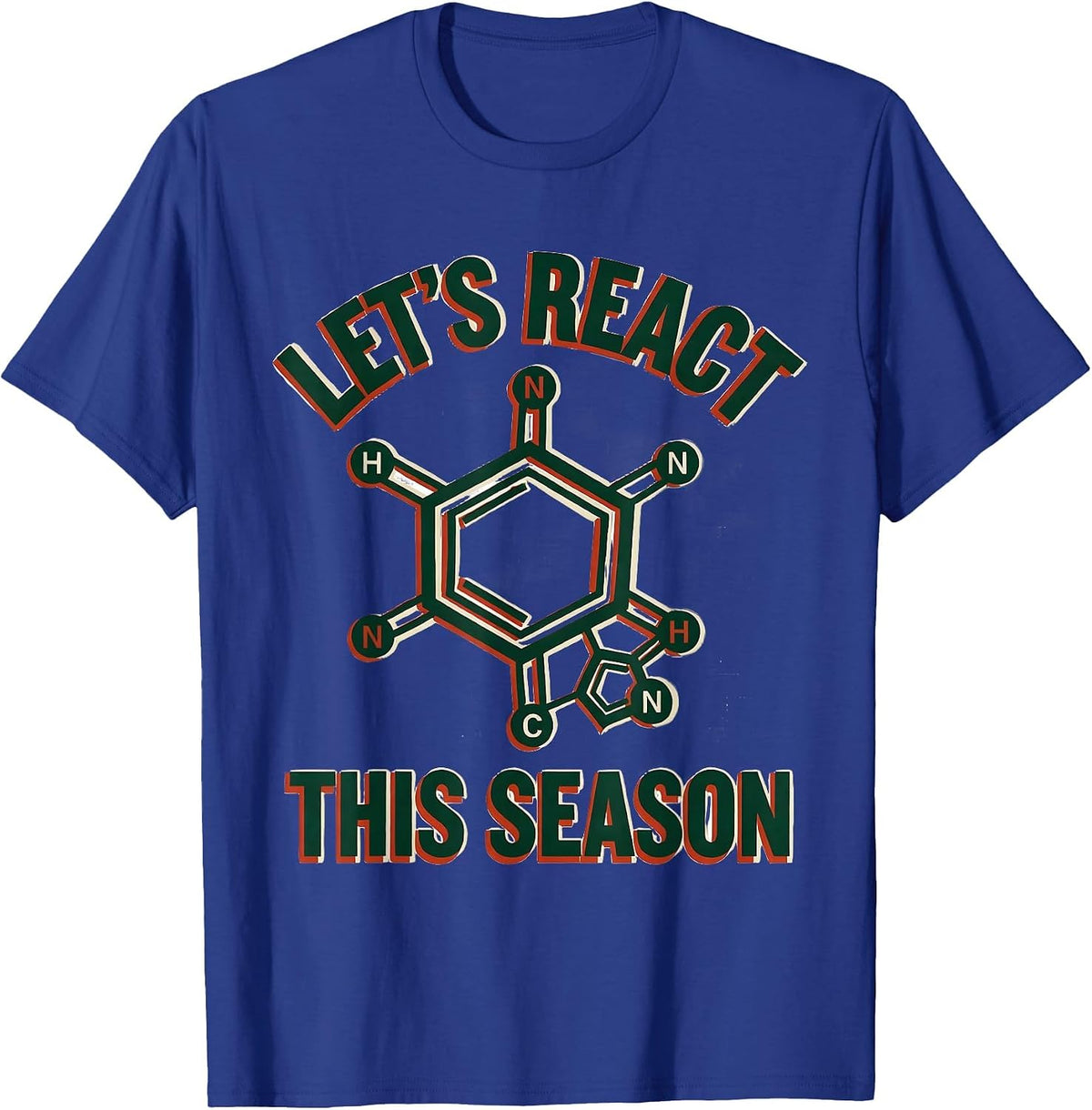 Men's Let's React This Season Funny Science Chemistry Nerd Humor T-Shirt - Royal Blue