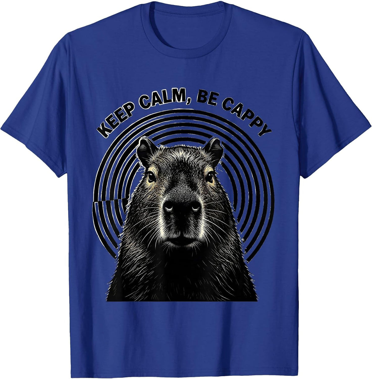 Men's Keep Calm Be Cappy Funny Capybara Meme Animal Humor T-Shirt - Royal Blue