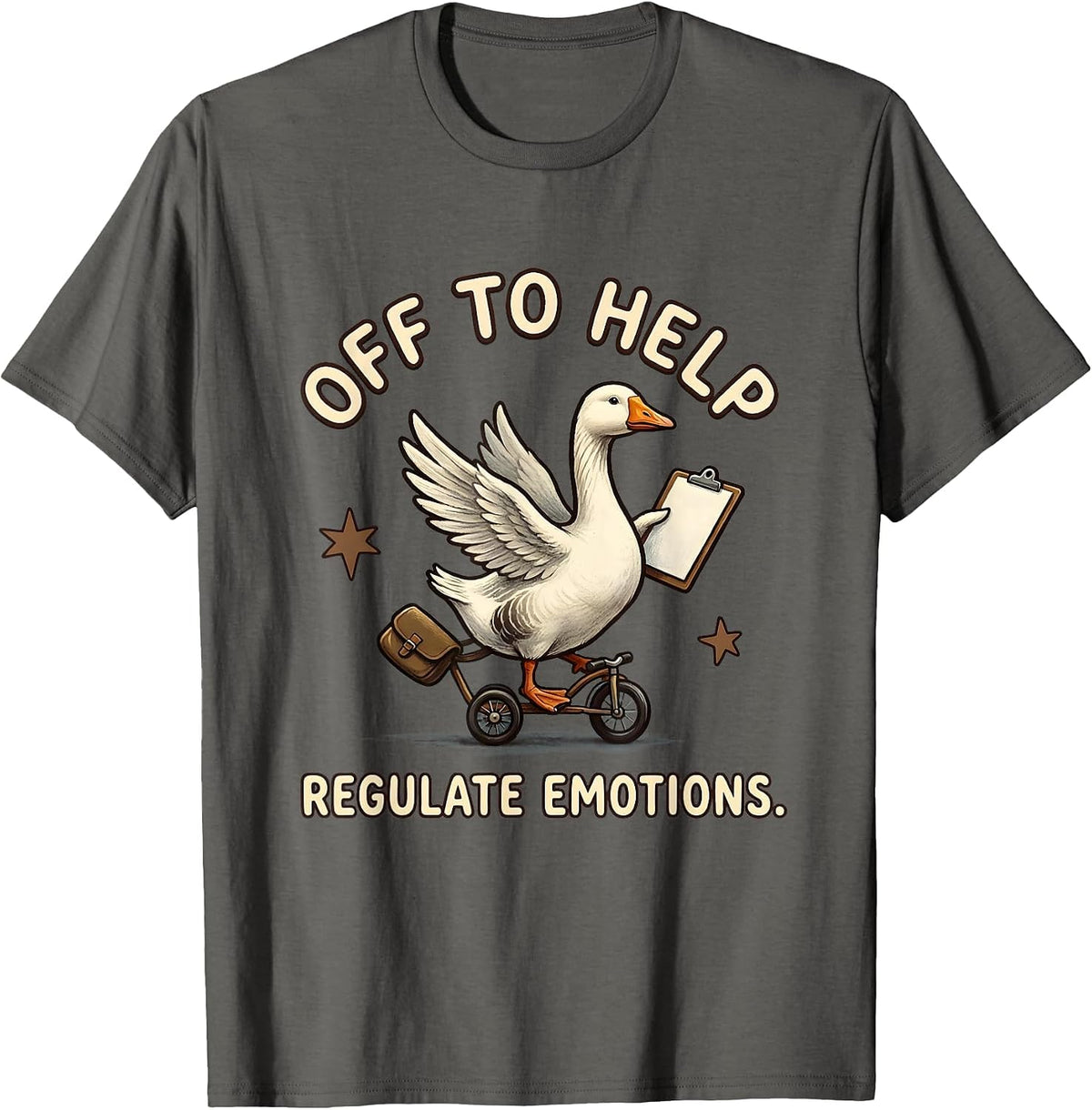 Men's Off To Help Regulate Emotions Funny Mental Health Counselor T-Shirt - Asphalt Grey
