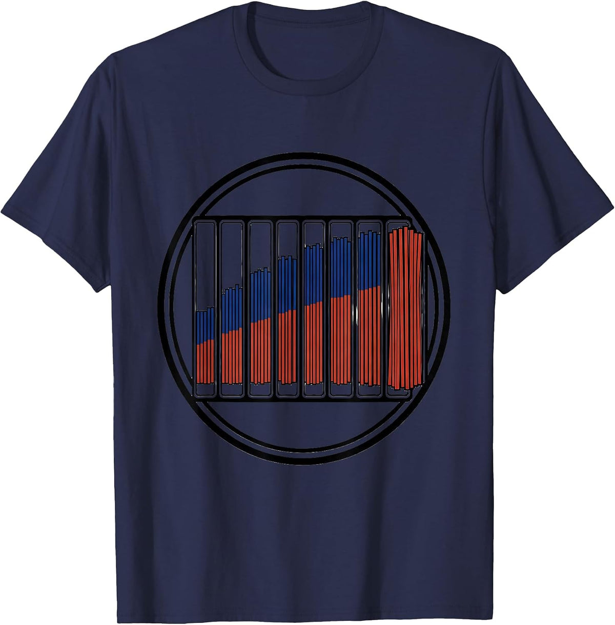 Men's Montessori Teacher Spindle Chart Geometric T-Shirt - Navy Blue