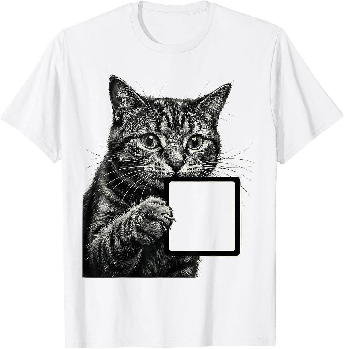 Men's Curious Cat Sniffing Periodic Table Science Design T-Shirt - White