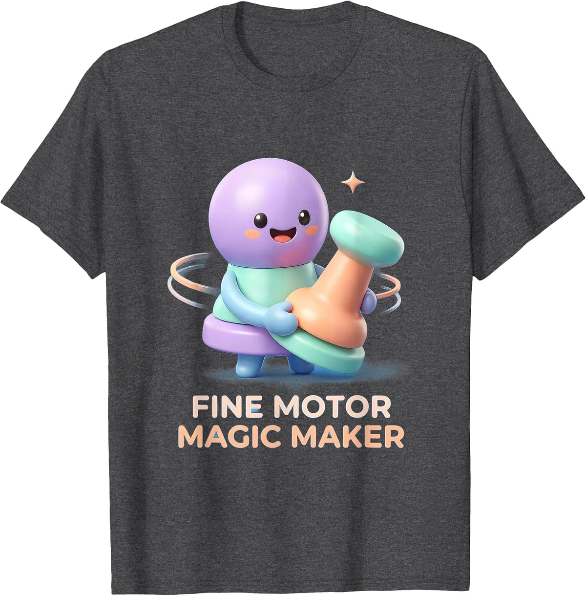 Fine Motor Magic Maker Cute Kawaii Occupational Therapy T-Shirt - Dark Heather Grey