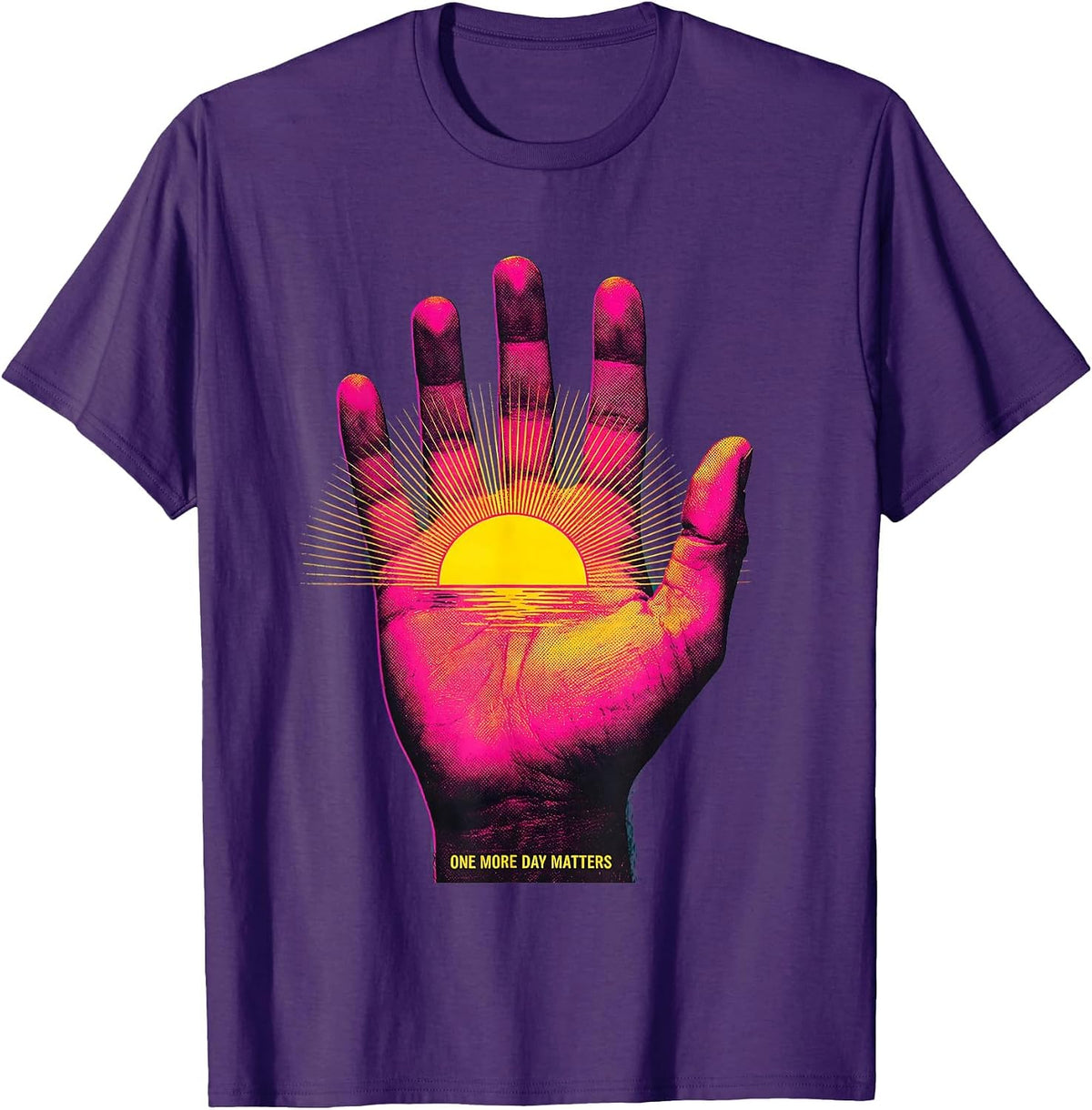 Men's One More Day Matters Suicide Prevention Design T-Shirt - Purple