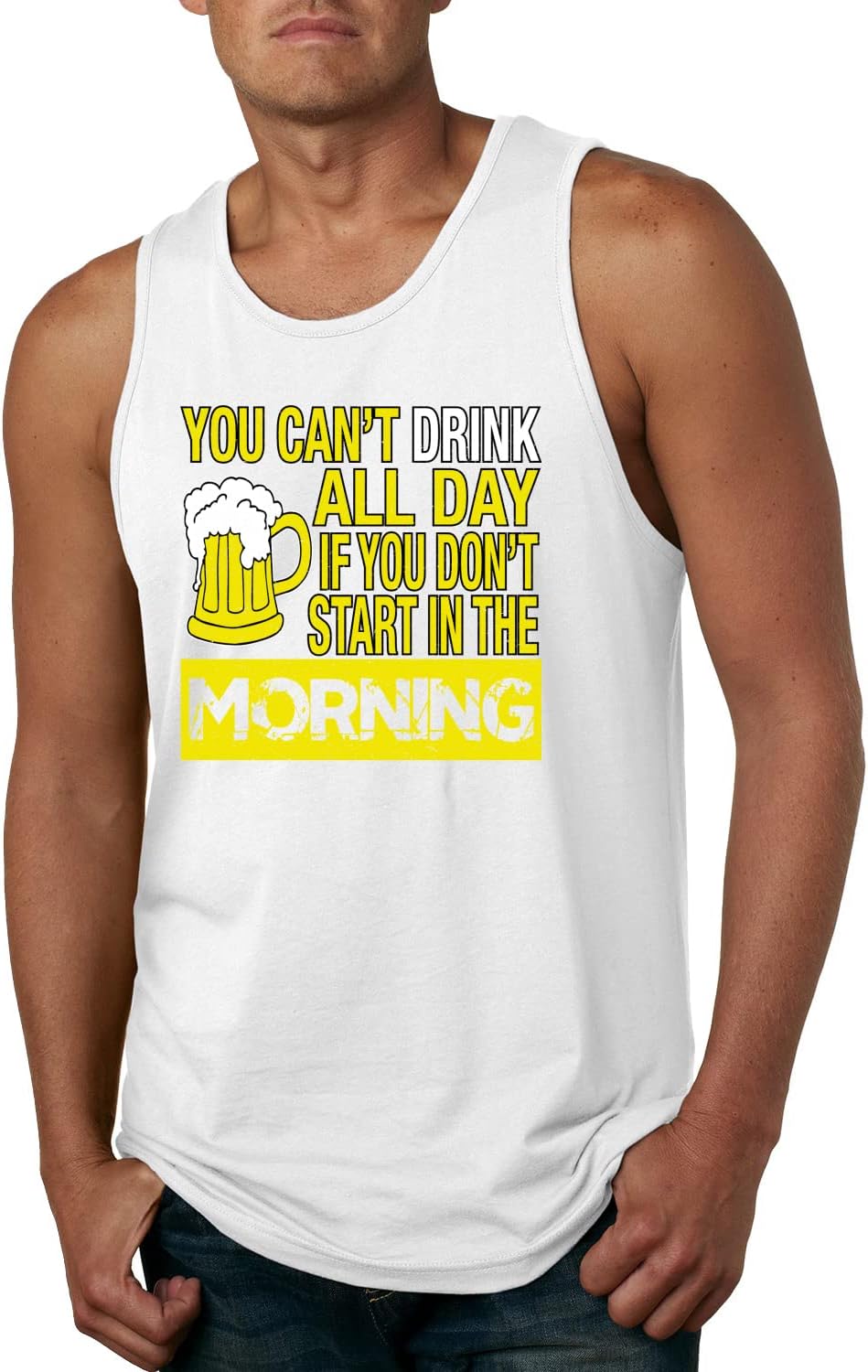 It's Beer O'Clock Watch Face Drinking Drinking Mens Graphic Tank Top - White