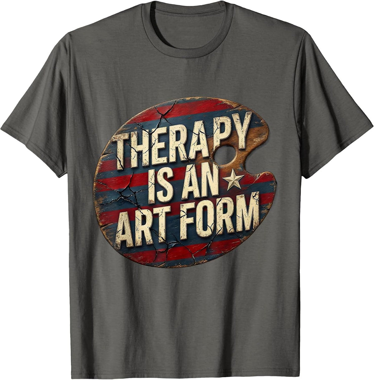 Men's Therapy Is An Art Form Occupational Therapy Design T-Shirt - Asphalt Grey