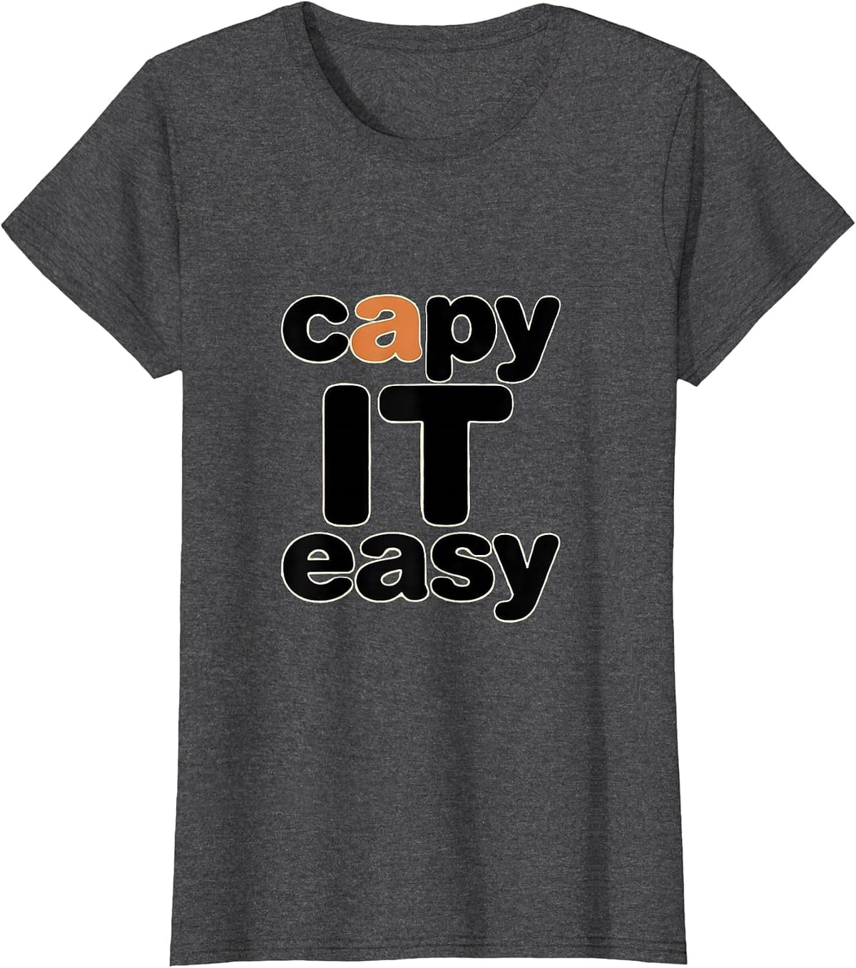 Women's capy it easy Funny Capybara Gamer Kawaii Humor T-Shirt - Dark Heather Grey