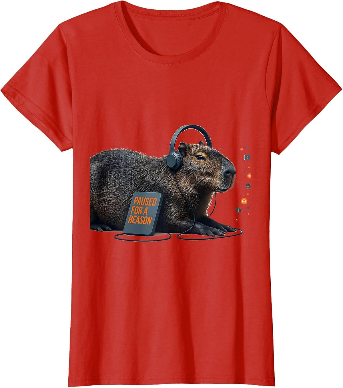 Paused For A Reason Funny Capybara Gamer Meme Humor T-Shirt - Red