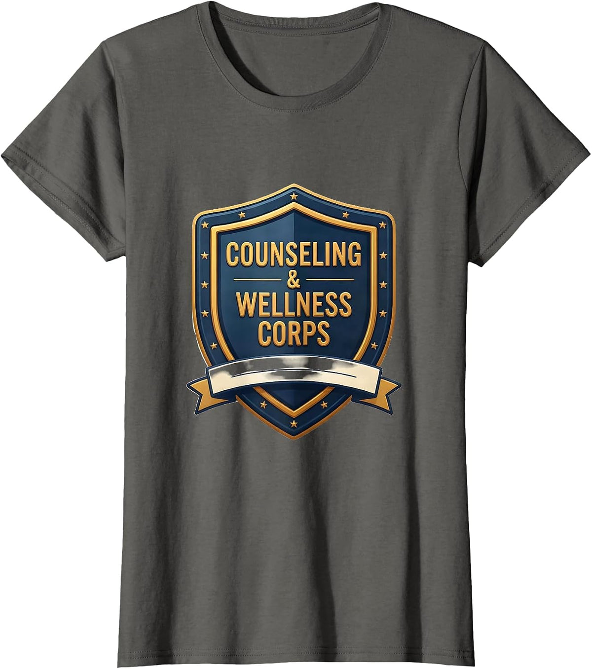 Women's Counseling & Wellness Corps School Counselor Mental Health T-Shirt - Asphalt Grey