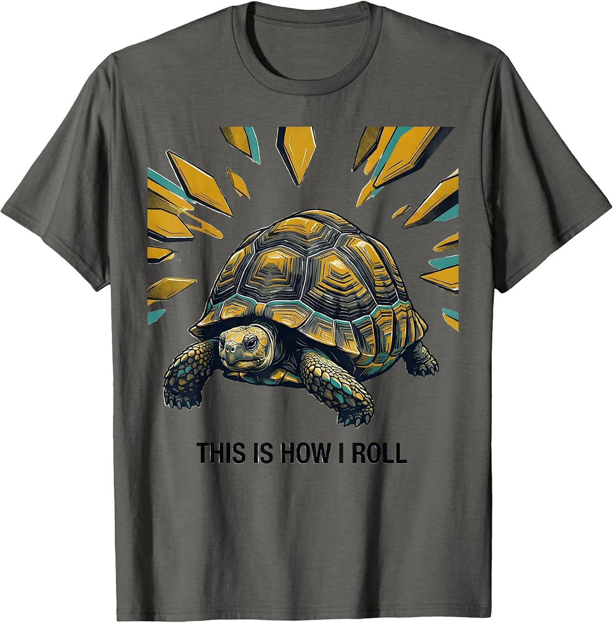 This Is How I Roll Midcentury Modern Pet Tortoise Lover T-Shirt - Asphalt Grey