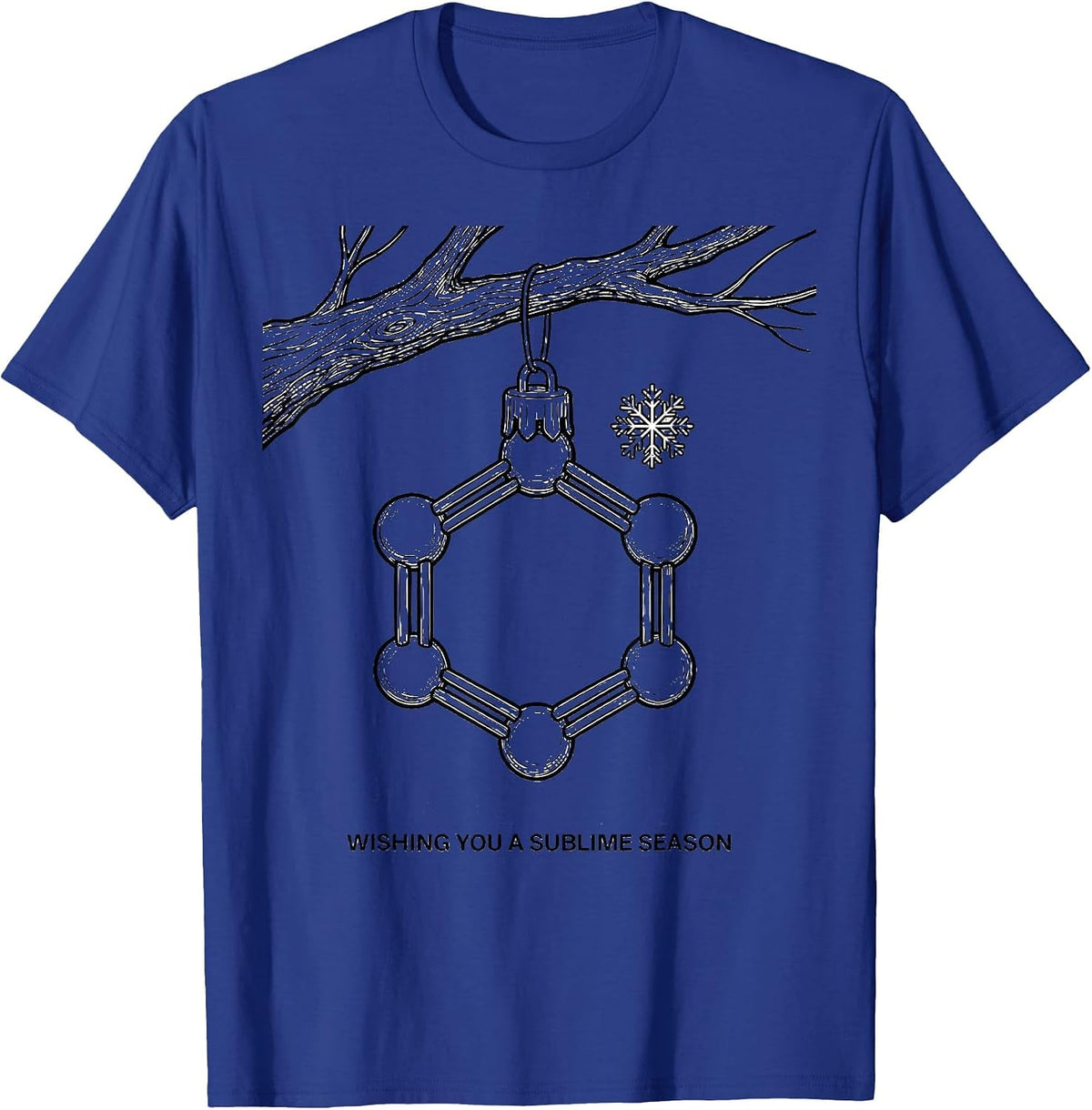 Men's Wishing You A Sublime Season Nerdy Chemistry Humor Science T-Shirt - Royal Blue