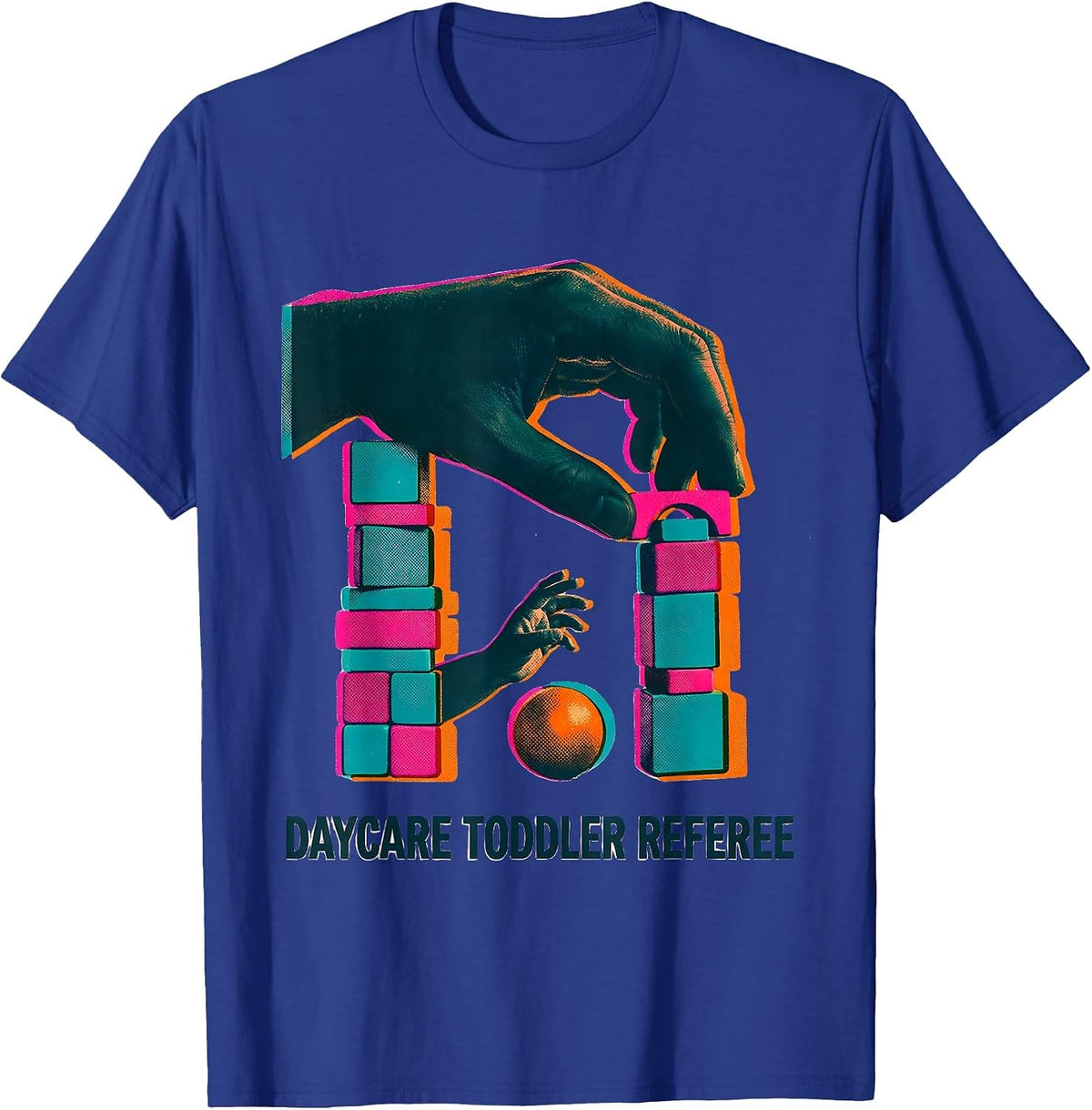 Daycare Toddler Referee Funny Childcare Provider Toddler T-Shirt - Royal Blue