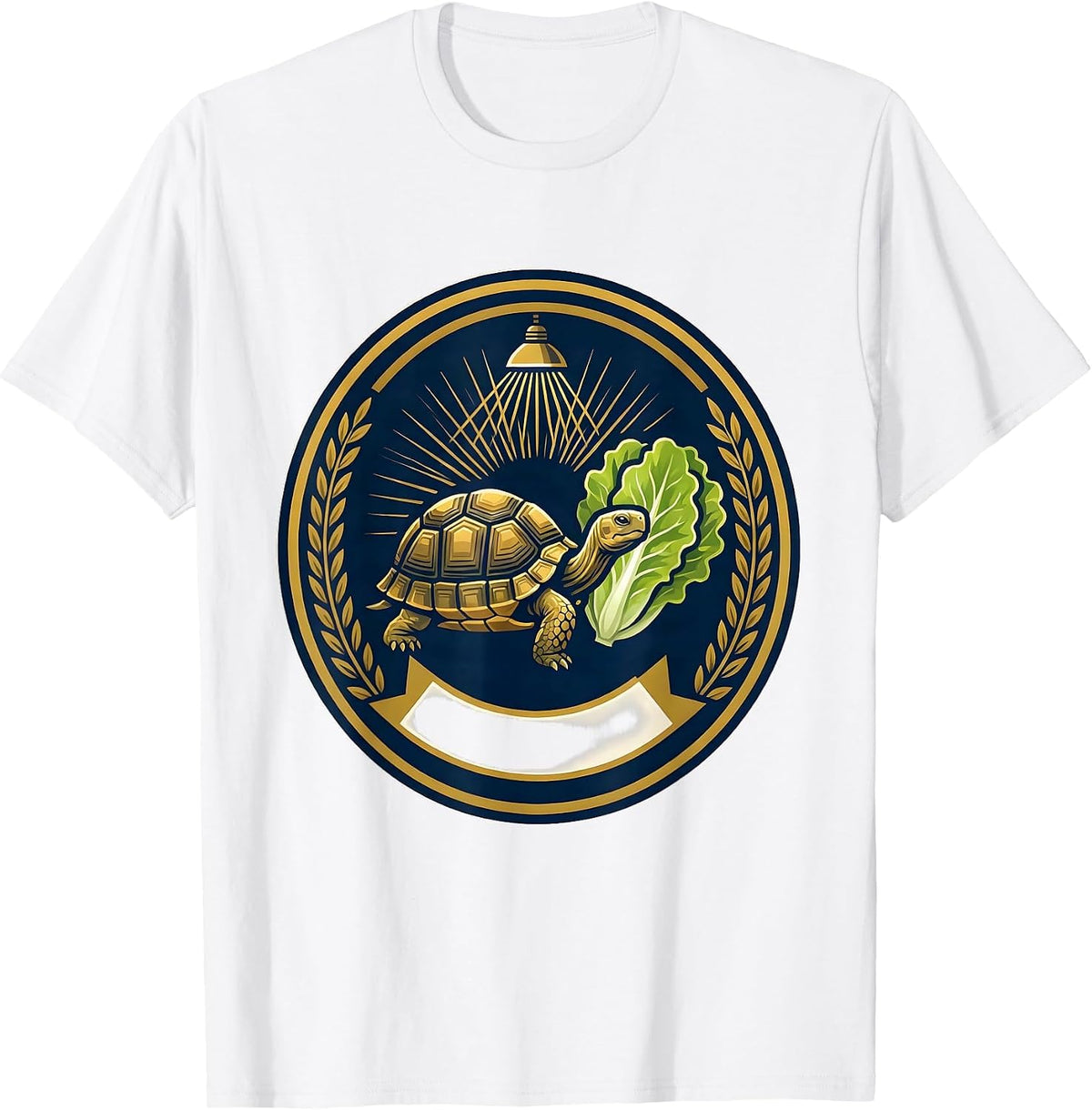 Men's Tortoise Seal Pet Lover Humor Emblem T-Shirt - White