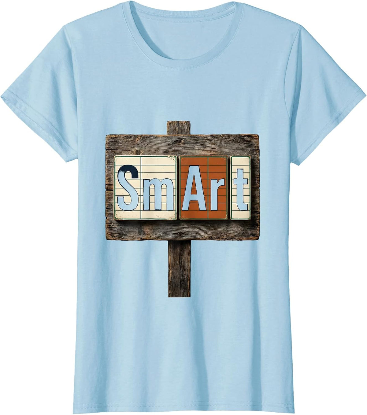 Women's SMArT Vintage Science Nerd Periodic Table Pun Humor T-Shirt - Baby Blue