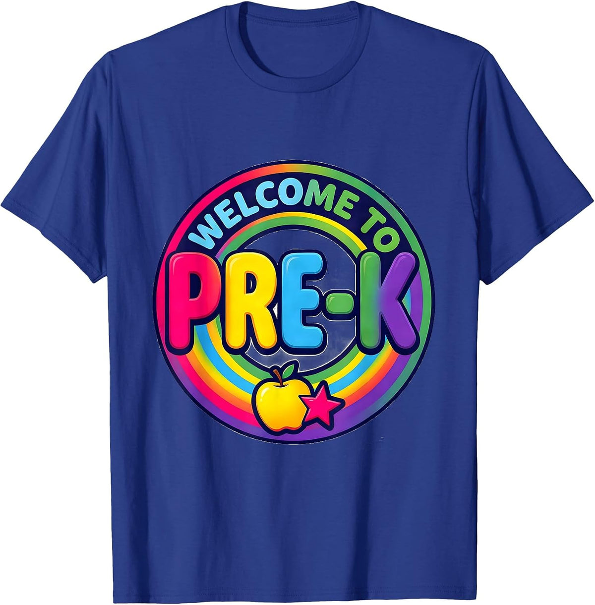 Men's Welcome To Pre-K Colorful Preschool Teacher First Day T-Shirt - Royal Blue