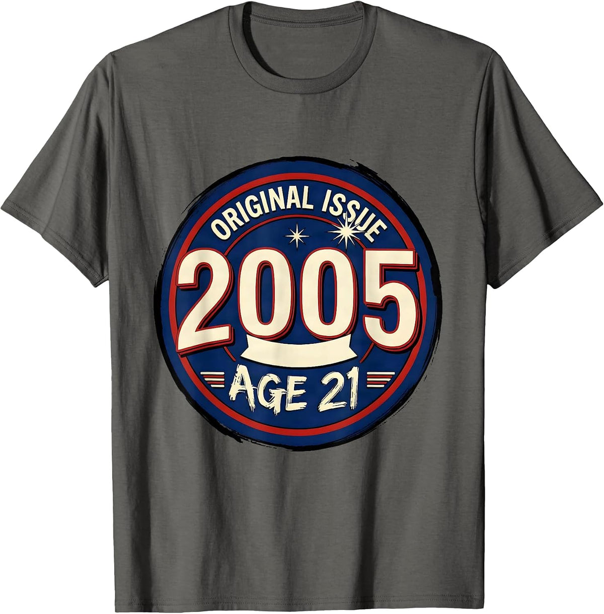 Men's Original Issue 2005 Age 21 Vintage Stamp 21st Birthday Gift T-Shirt - Asphalt Grey