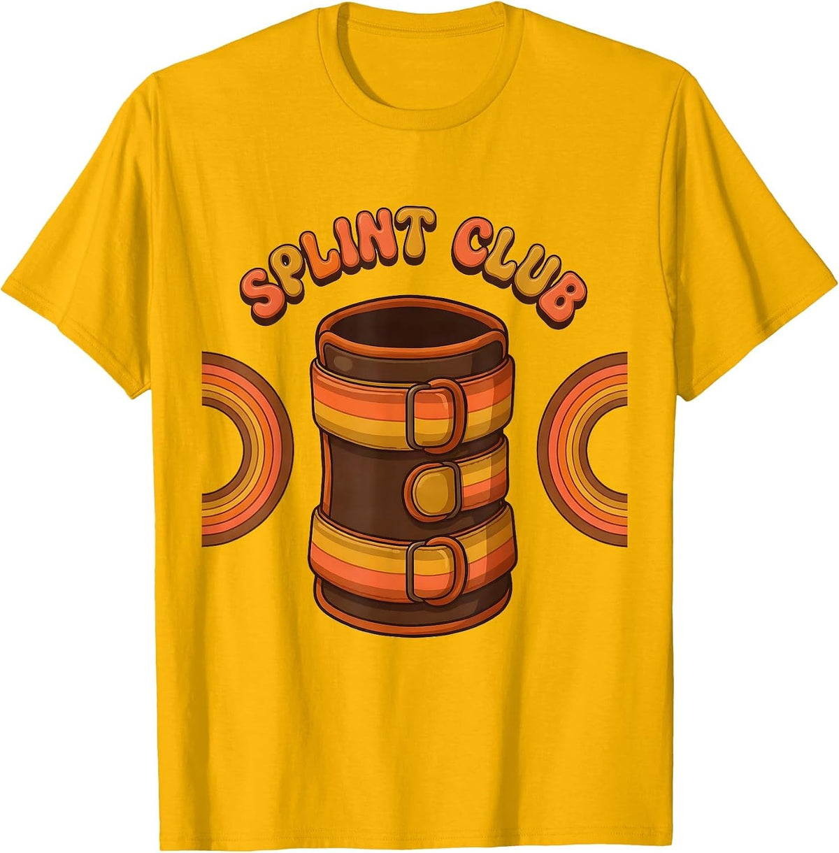 Splint Club Retro 70s Occupational Therapy OT Month T-Shirt - Golden Yellow