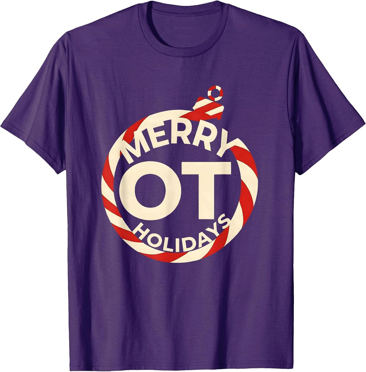 Men's Merry OT Holidays Festive Occupational Therapy Christmas T-Shirt - Purple