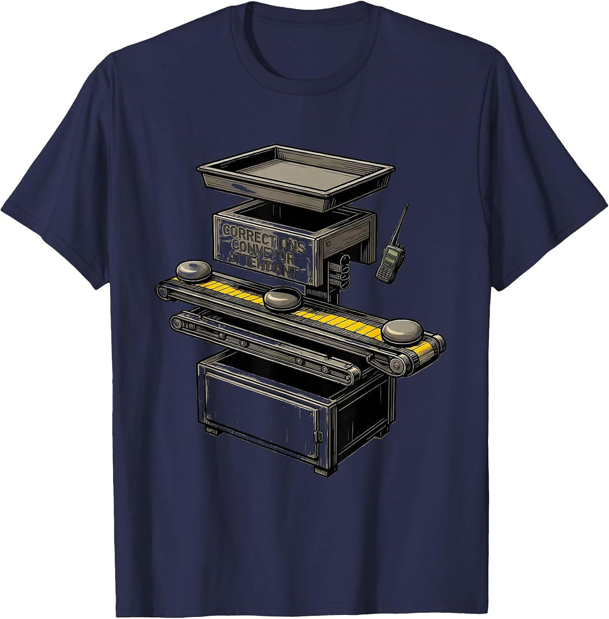 Corrections Conveyor Attendant Funny Police Officer Gift T-Shirt - Navy Blue
