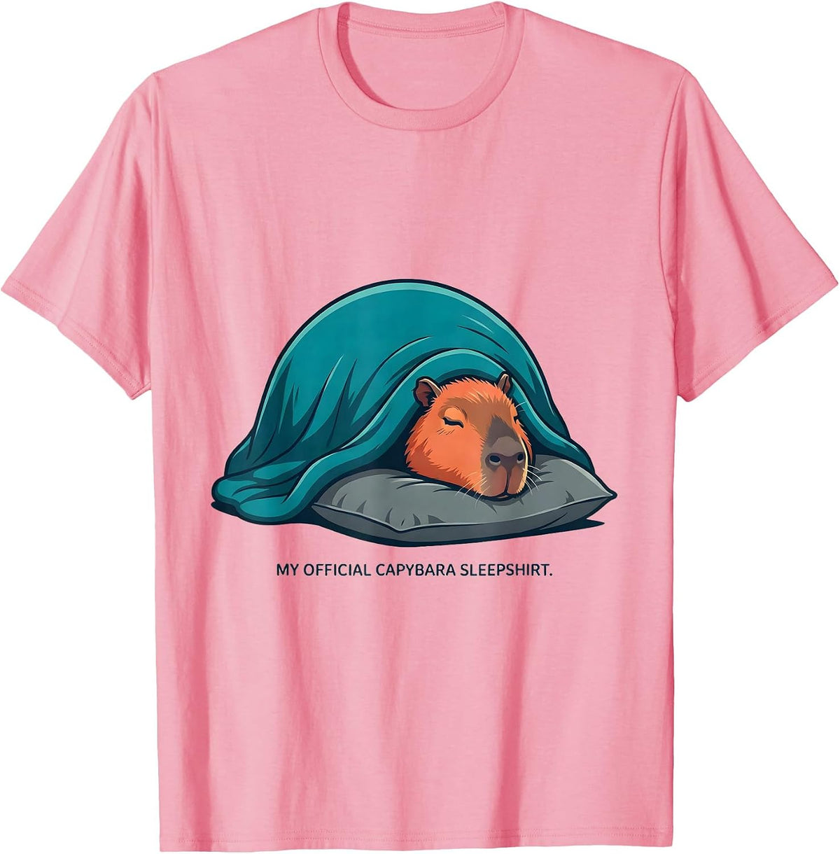 Men's My Official Capybara Sleepshirt Cute Animal Lover Lounge T-Shirt - Pink