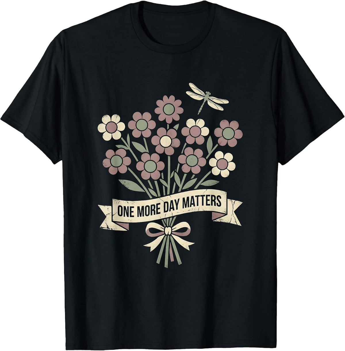 Men's One More Day Matters Suicide Awareness Design T-Shirt - Black