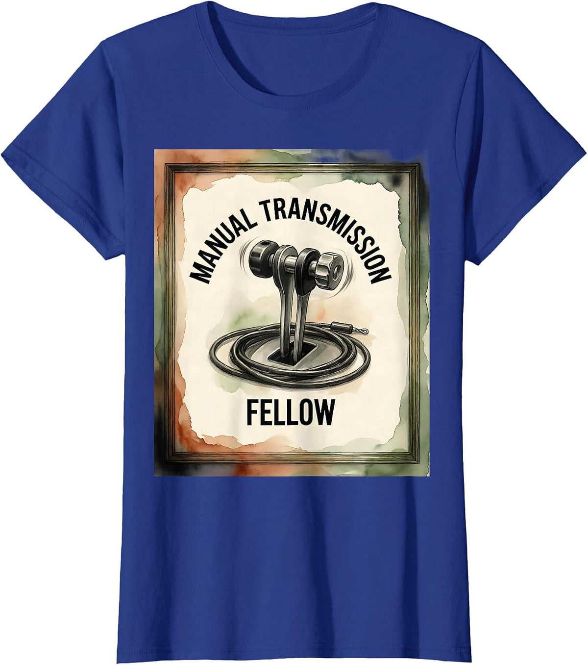 Women's Manual Transmission Fellow Funny Car Guy Mechanic Stick T-Shirt - Royal Blue