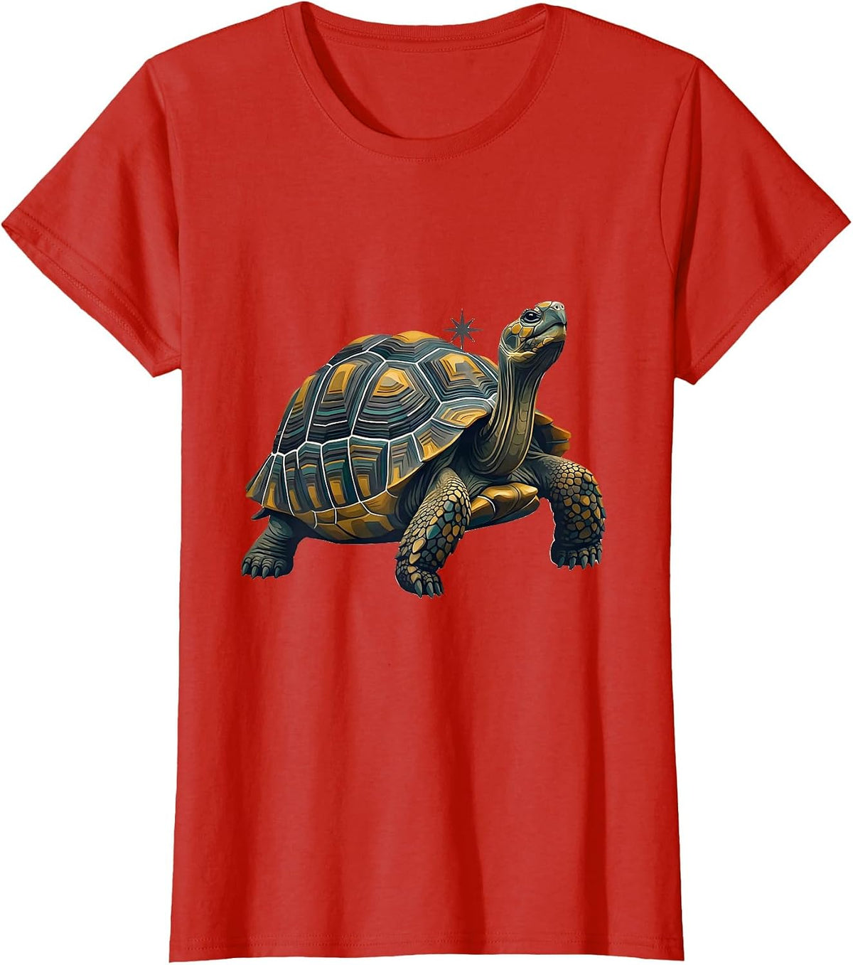 Tortoise Midcentury Modern Pet Lover Humor T-Shirt - Red