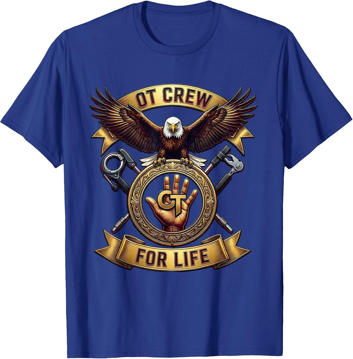 OT Crew For Life Occupational Therapy Design T-Shirt - Royal Blue