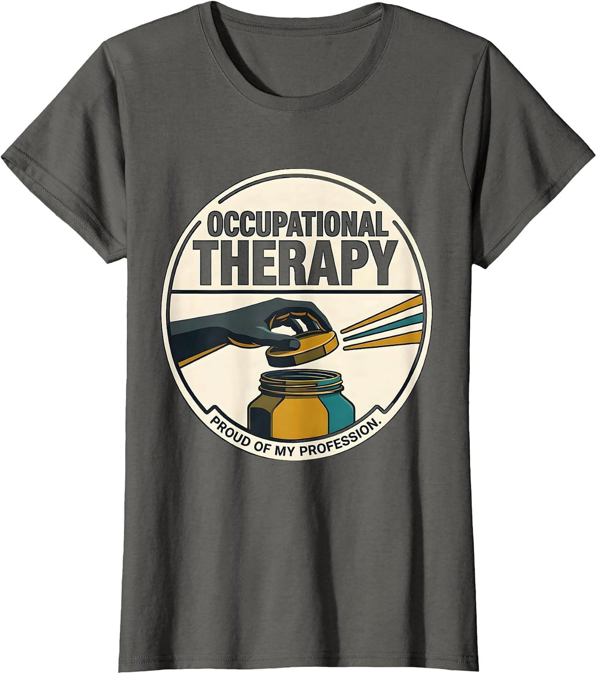 Women's Occupational Therapy, Proud Of My Profession Retro T-Shirt - Asphalt Grey